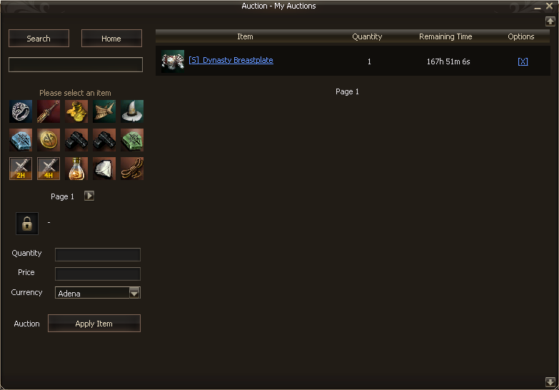 projectflow My Auctions